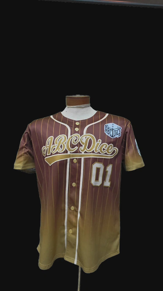 ABCDice Jersey (Brown & Gold w/ Pin-stripe)