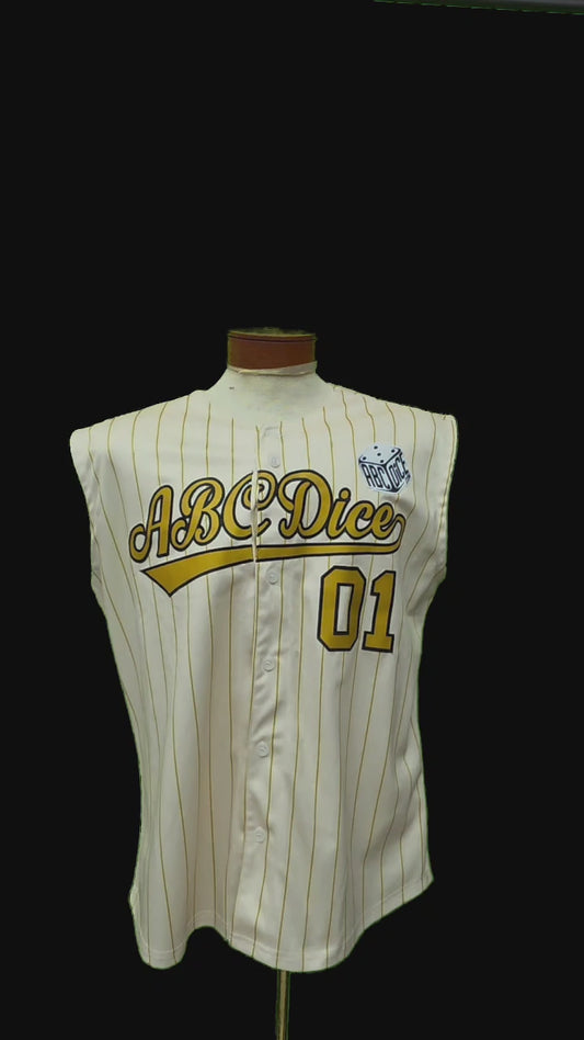 ABCDice Jersey (Light Yellow & Gold w/ Pin-stripe)