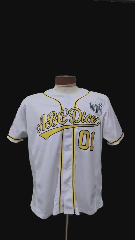 ABCDice Jersey (White w/ Yellow)